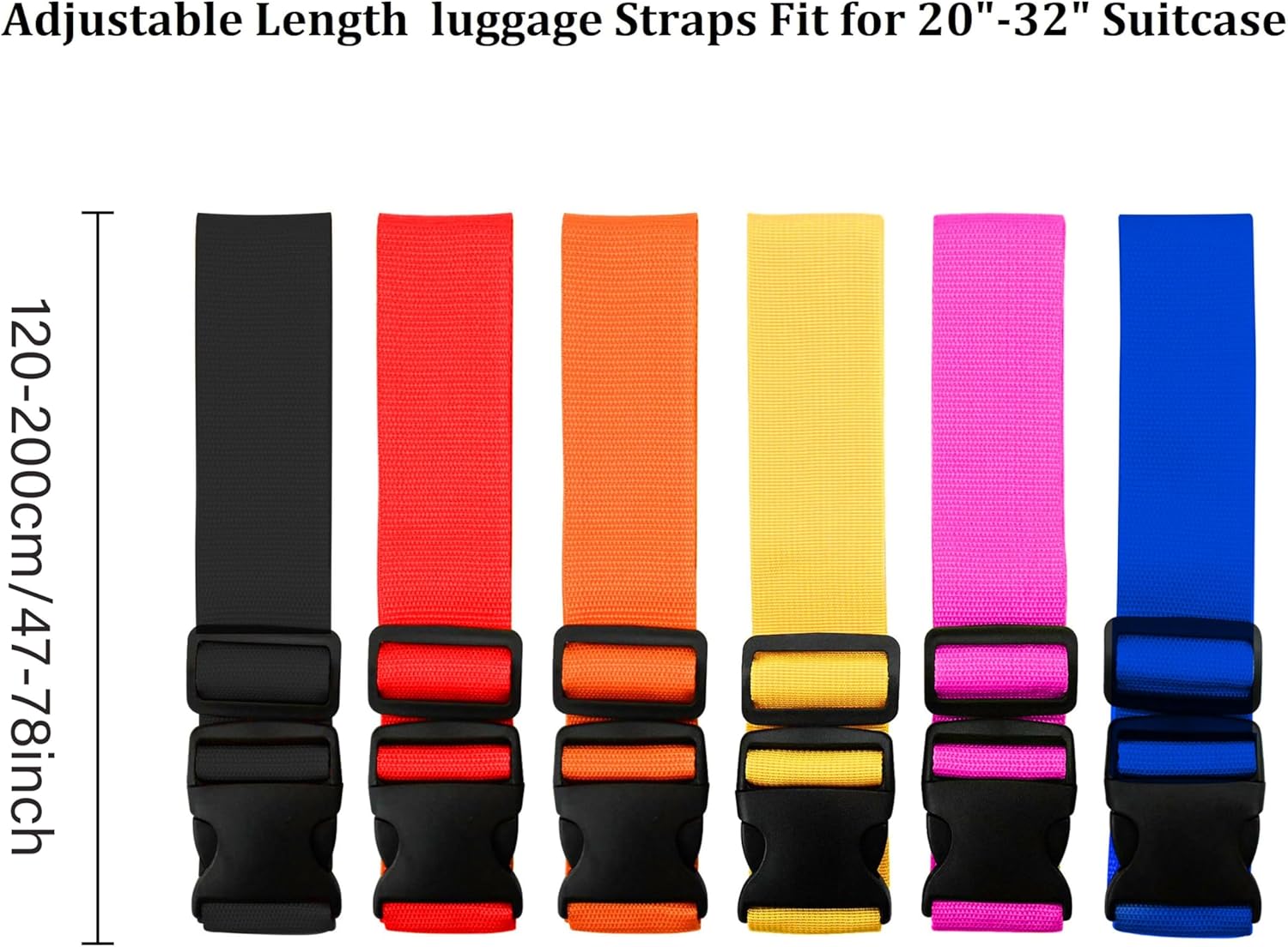 Travel Accessories B&M - Jasne, regulowane paski do bagażu, 2