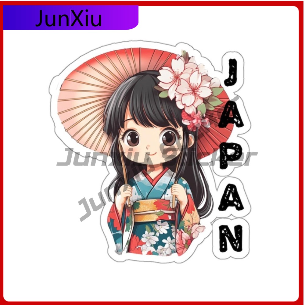 Travel Accessories In Japan - Naklejki podróżnicze Japonia Azjatycka Japońska Dziewczyna