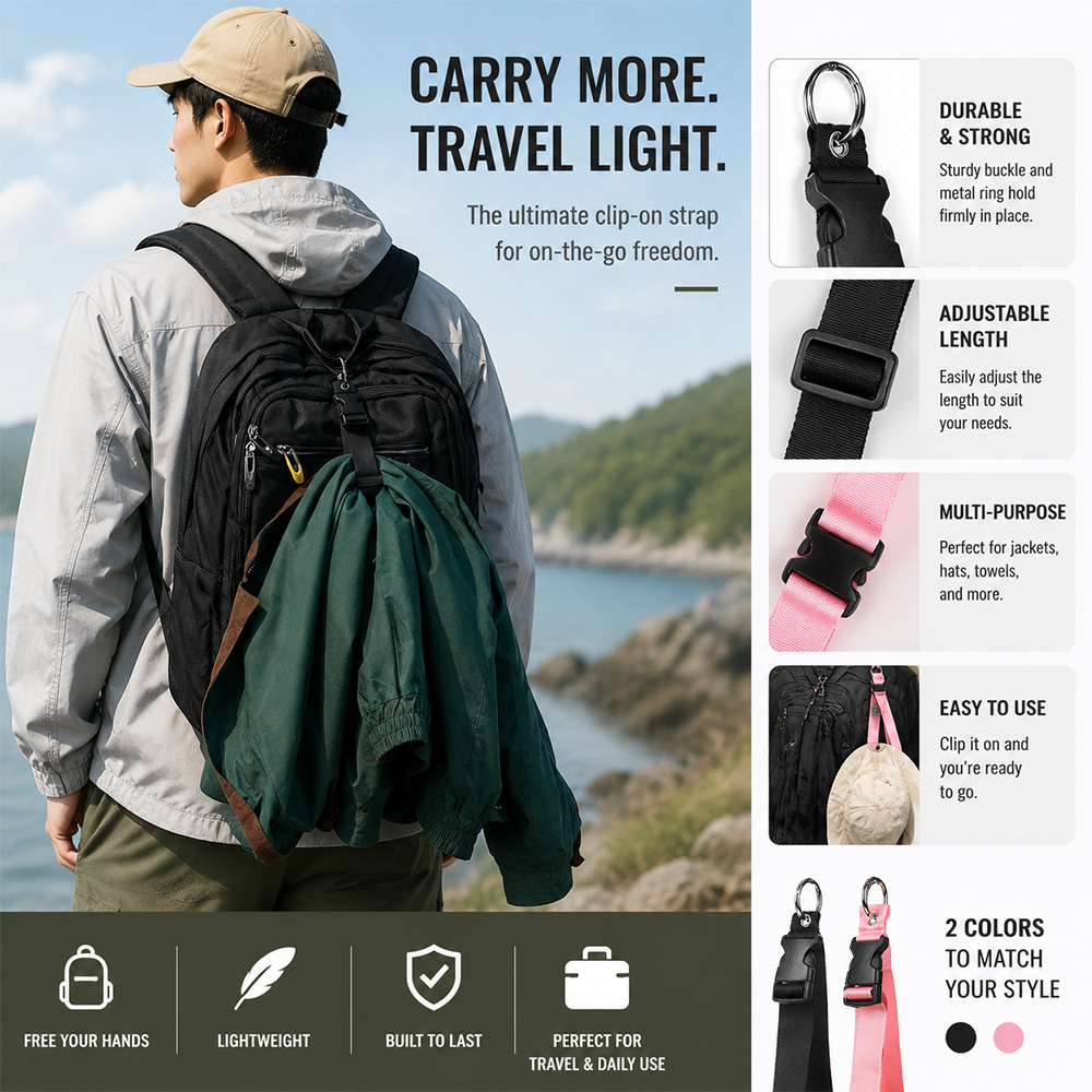 Travel Accessories B&M - Przenośny pasek bagażowy z zabezpieczeniem przed